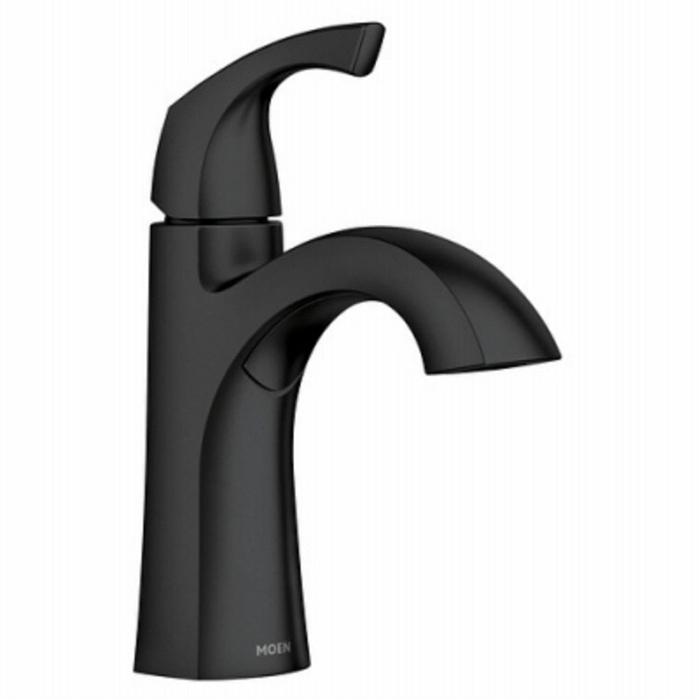 Moen 84505BL Lindor One-Handle High Arc Bathroom Faucet, Matte Black