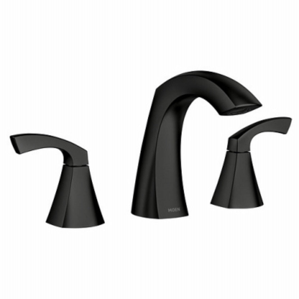 Moen 84504BL Lindor Two-Handle High Arc Bathroom Faucet, Matte Black