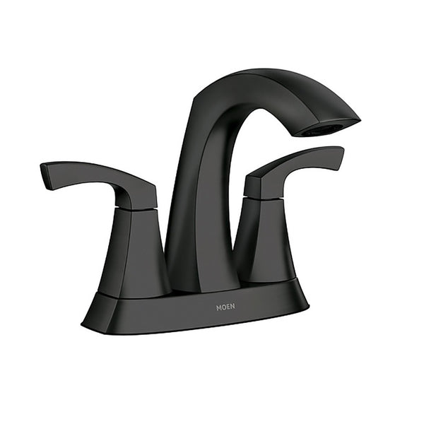 Moen 84506BL Lindor Two Handle High Arc Bathroom Faucet, Matte Black