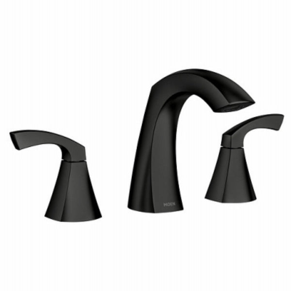 Moen 84504BL Lindor Two-Handle High Arc Bathroom Faucet, Matte Black