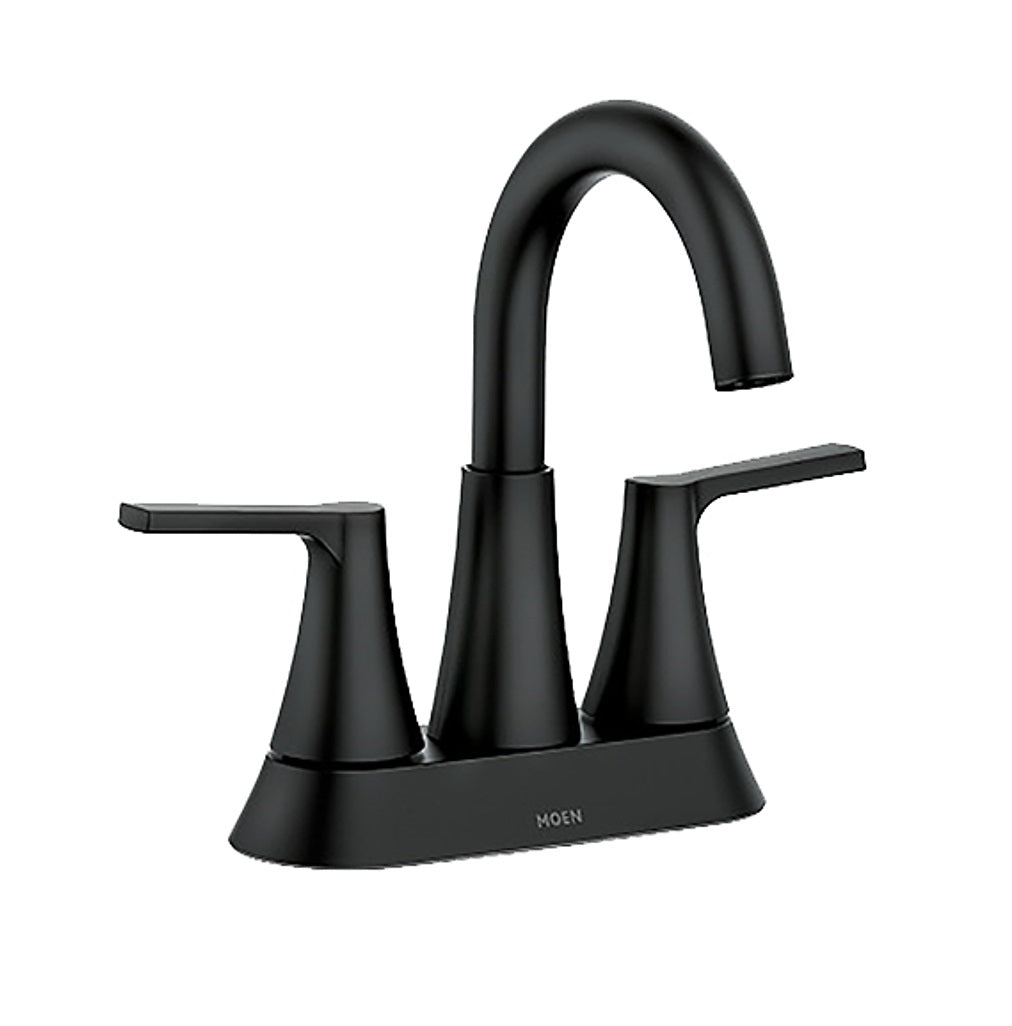 Moen 84311BL Mikah Dual Handle Bathroom Faucet, Matte Black