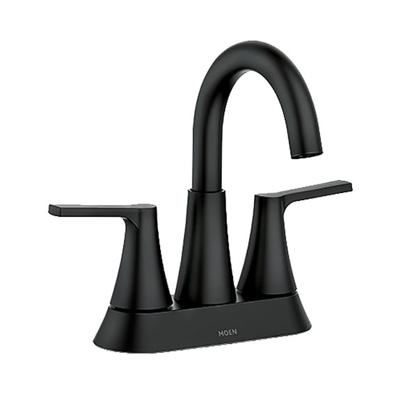 Moen 84311BL Mikah Dual Handle Bathroom Faucet, Matte Black