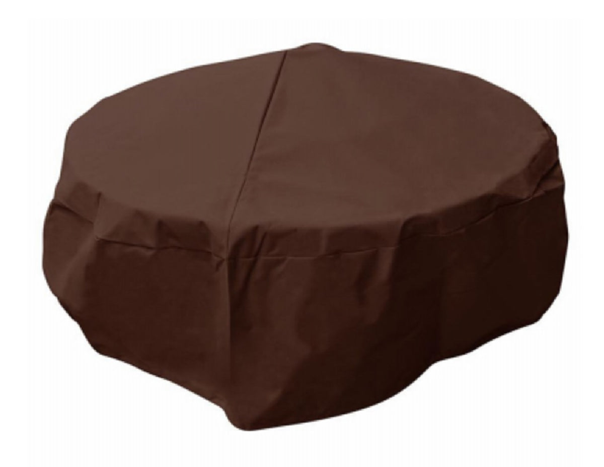 Mr. Bar-B-Q 07844BBGD Round Firepit Cover, Dark Brown