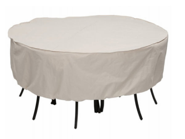 Mr. Bar-B-Q 07838BB Round Table and Chair Dining Set Cover, Taupe
