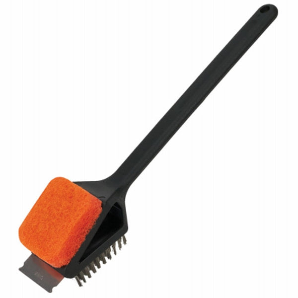 Mr. Bar-B-Q 60320Y Long Handle Dual Head Grill Brush With Pad