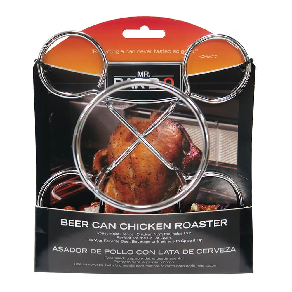 Mr. Bar-B-Q 06126Y Vertical Beer Can Chicken Roaster, Chrome Plated
