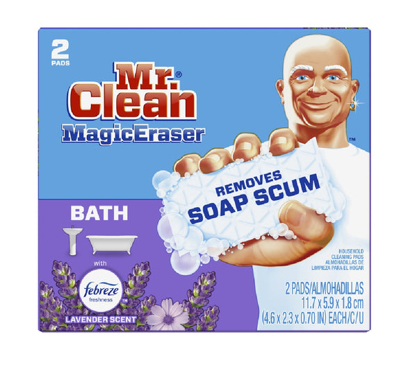 Mr. Clean 52054 Magic Eraser Bath Sponge Scrubber, White, 2\Pack