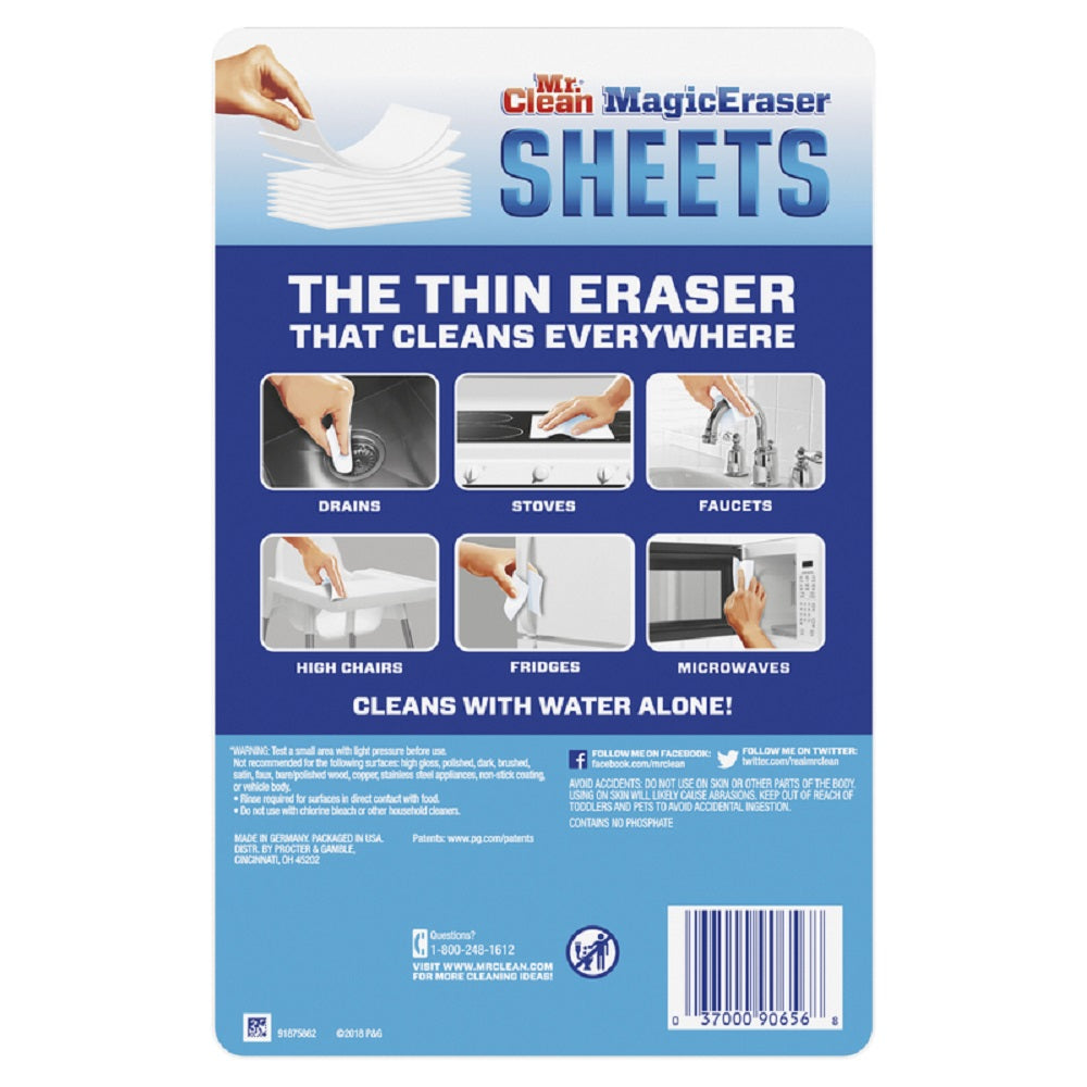 Mr Clean 90656 Magic Eraser Sheets, White, 8 count
