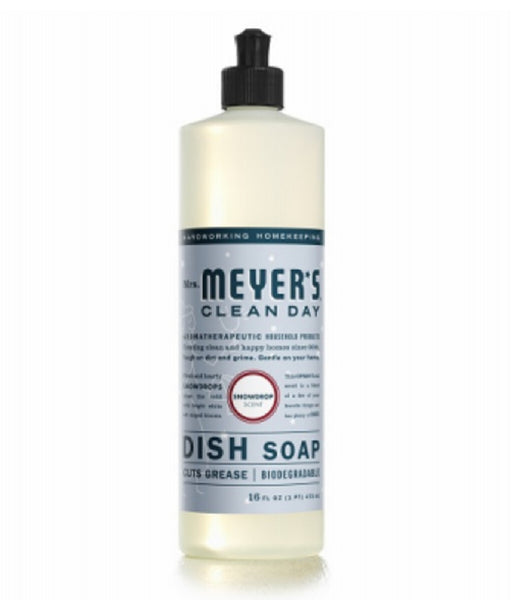 Mrs Meyers Clean Day 11364 Liquid Dish Soap, Snowdrop Scent, 16 Ounce
