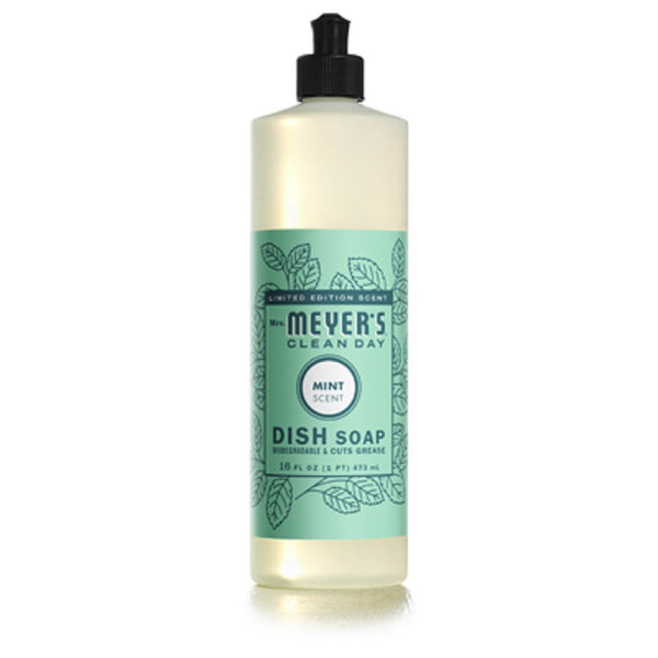 Mrs. Meyer's Clean Day 70349 Mint Scent Spring Liquid Dish Soap, 16 OZ