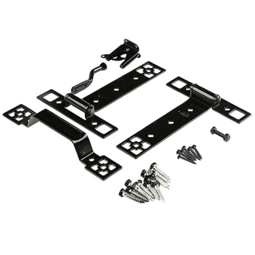 National Hardware N109-316 Gate Suite Kit With Hinges, Black