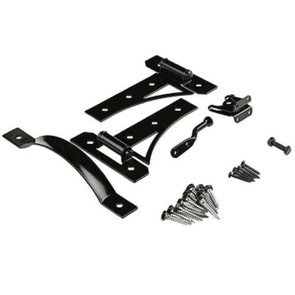 National Hardware N109-314 Gate Suite Kit With Hinges, Black