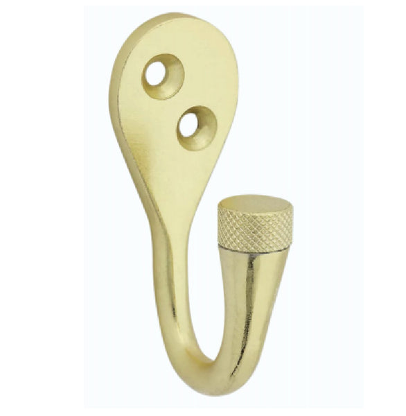 National Hardware N337-911 Powell Knurled Hook, Brushed Gold