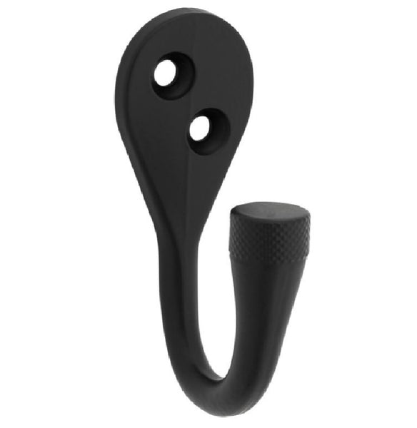 National Hardware N337-909 Powell Knurled Hook, Matte Black