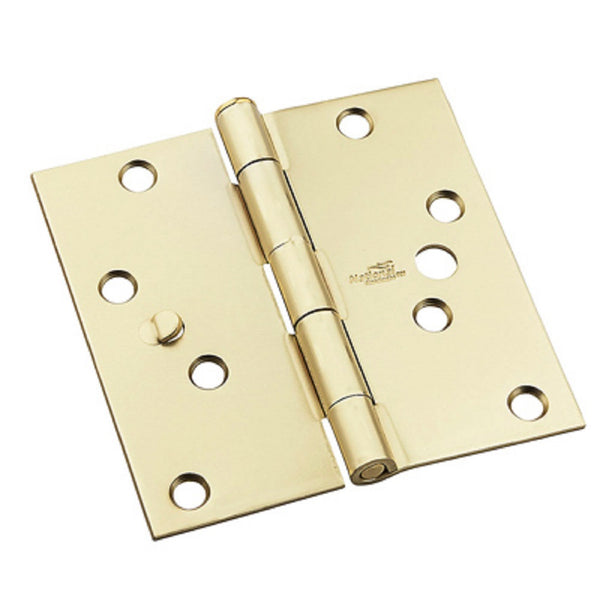 National Hardware N830-403 Security Hinge, Satin Brass, 4 Inch