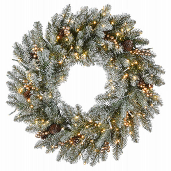 National Tree PEMG3-306DK-30W Feel Real Spruce Artificial Wreath, 30 Inch