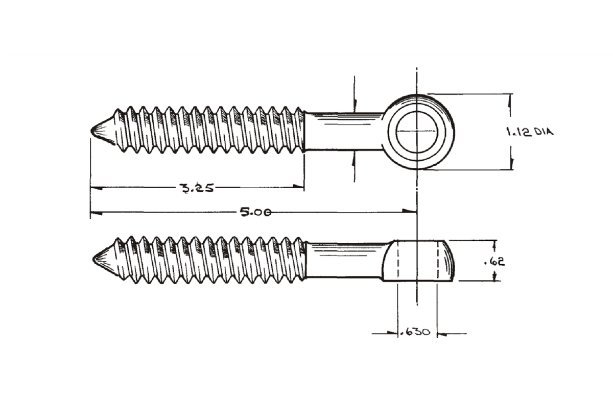 National Hardware N131-227 Hinge Screw Eye, Zinc Plated, 5/8" x 5"