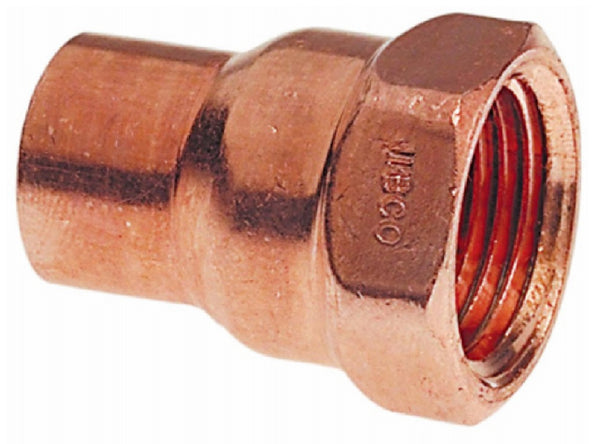 Nibco W01060C Copper Female Adapter, 1/2 Inch x 1/4 Inch