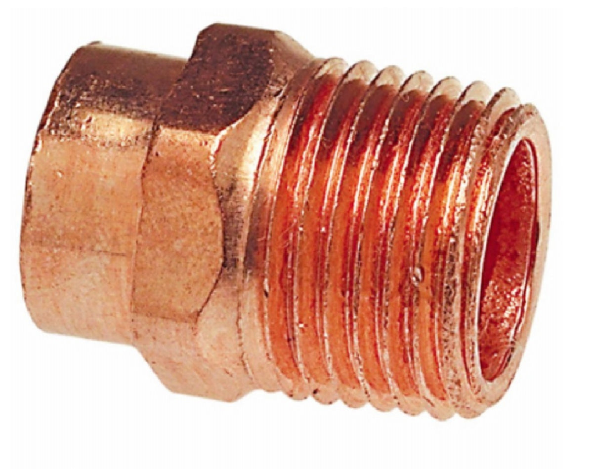 Nibco W01230D Copper Male Adapter, 1/2 Inch x 3/8 Inch