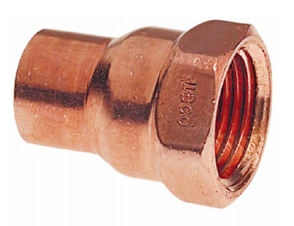 Nibco W01010T Copper Female Adapter, 3/8 Inch x 1/2 Inch