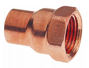 Nibco W01010T Copper Female Adapter, 3/8 Inch x 1/2 Inch