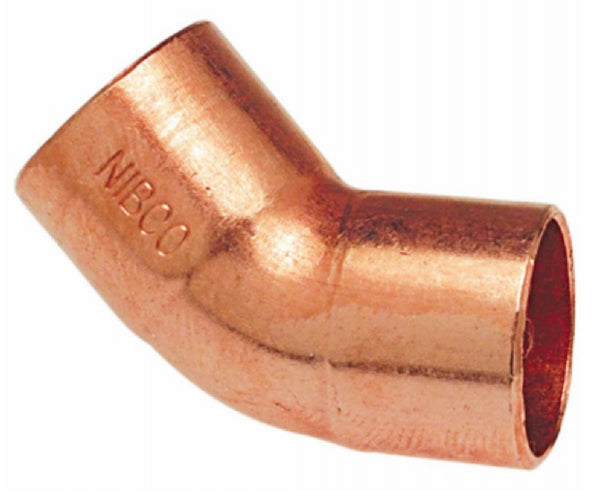 Nibco W01340T 45-Degree Copper Elbow, 1/2 Inch