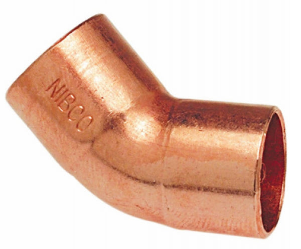 Nibco W01330T 45-Degree Copper Elbow, 3/8 Inch