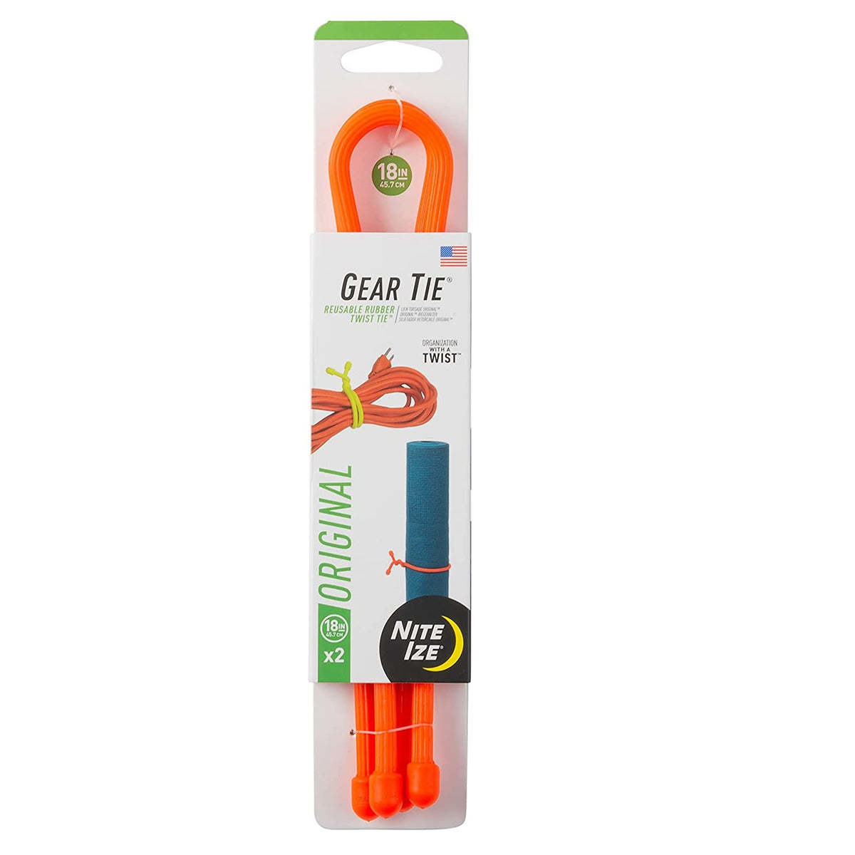 Nite Ize GT12-31-2R3 Gear Tie Reusable Twist Tie, Bright Orange