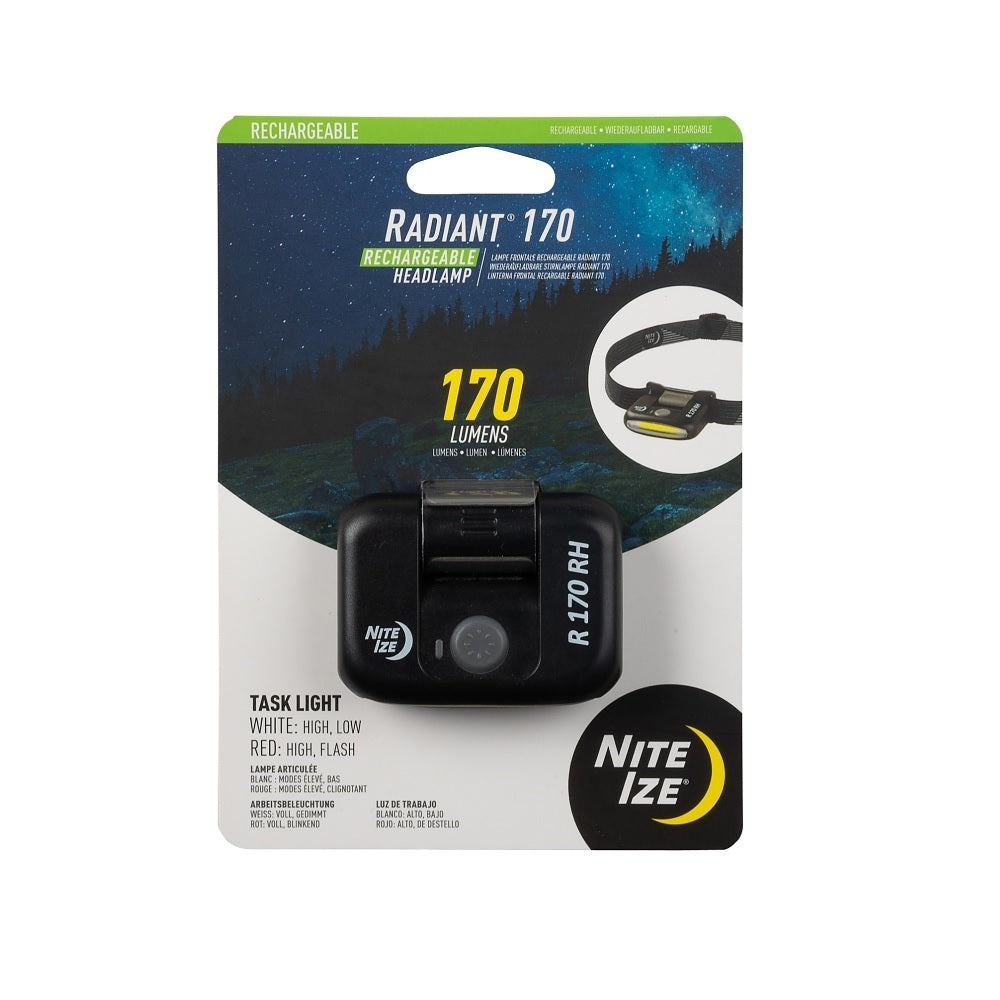 Nite Ize R170RH-01-R7 Radiant Rechargeable Headlamp, 170 Lumens