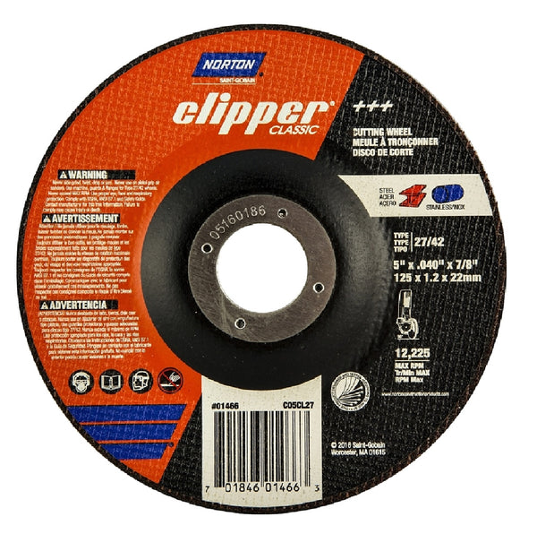 Norton 70184601466 Clipper Classic Cut-Off Wheel, Aluminum Oxide