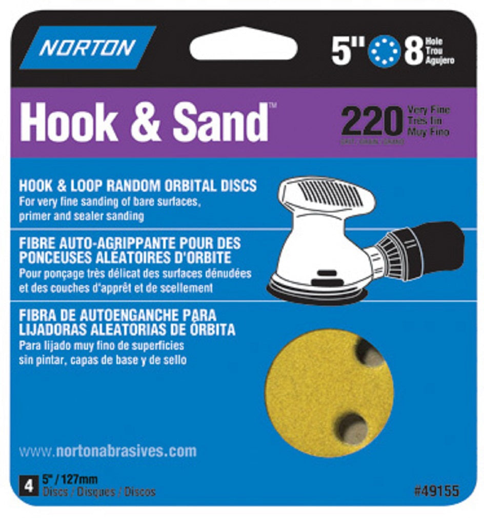 Norton 07660749155 Hook & Loop Random Orbital Discs, 5 Inch
