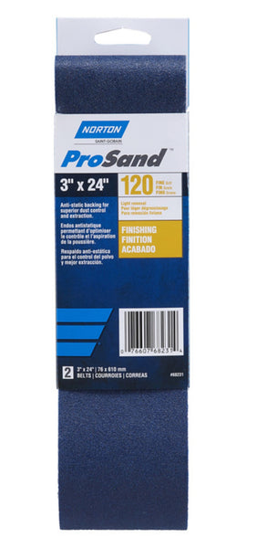 Norton 68231 Sanding Belt, 120 Grit, 3 Inch x 24 Inch