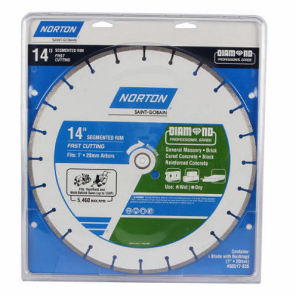 Norton 50517-038 Segmented Rim Diamond Saw Blade, 14 Inch
