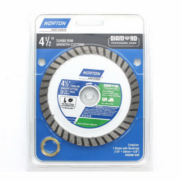 Norton 50506-038 Turbo Rim Diamond Saw Blade, 4.5 Inch