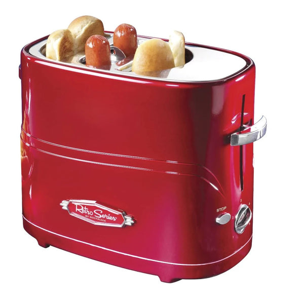 Nostalgia HDT600RETRORED Retro Pop Up Hot Dog Toaster, Red