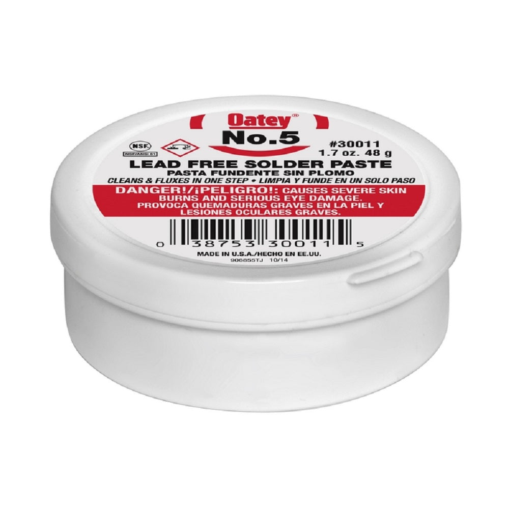 Oatey 30011 No. 5 Lead-Free Solder Paste, 1.7 Oz