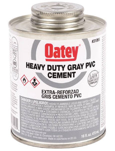 Oatey 31094 Heavy-Duty PVC Cement, 8 Oz, Gray