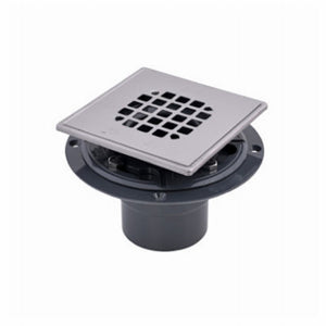 Oatey 42264 PVC Drain With Square Stainless Steel Strainer