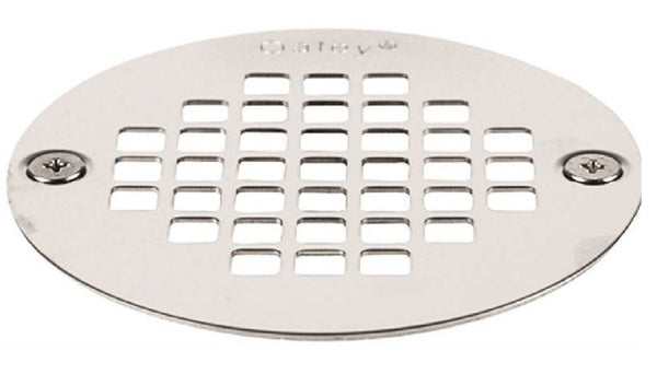 Oatey 42358 Screw-Tite Replacement Strainer Plate, 4 Inch, Stainless Steel