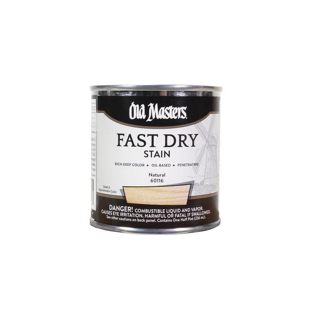 Old Masters 60116 Fast Dry Wood Stain, Natural, 1/2 Pint