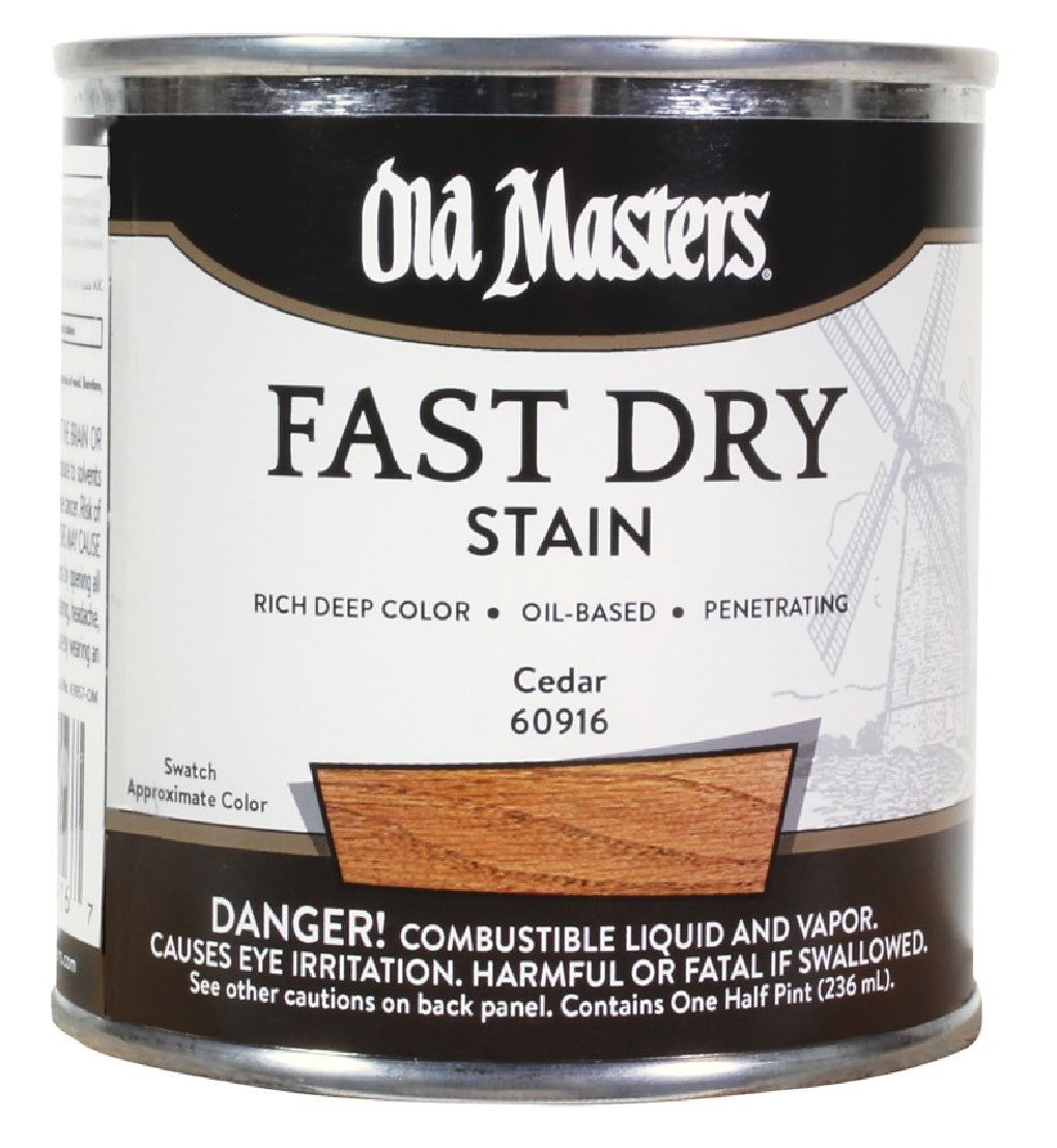 Old Masters 60916 Oil Based Fast Dry Stain, Cedar, 1/2 Pint