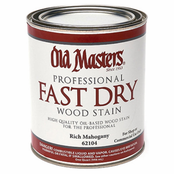 Old Masters 62104 Rich Mahogany Fast Dry Stain, Oil Based, 1 Quart