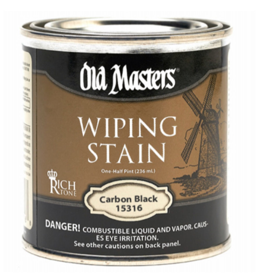 Old Masters 15316 Wiping Stain, Carbon Black, 1/2 Pint