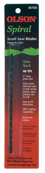 Olson Saw SP46100 Spiral Scroll Saw Blade, 46 TPI, 5 Inch