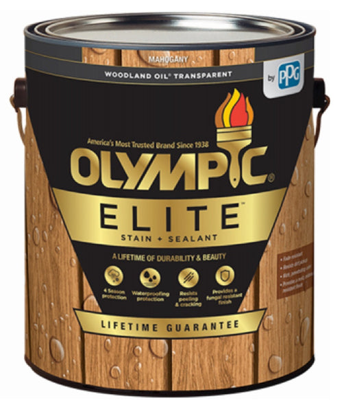 Olympic 810202/01 Elite Woodland Mahogany Transparent Oil Stain, 1 Gallon