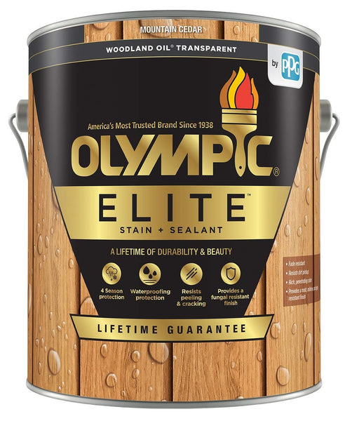 Olympic 801112/01 Elite Woodland Mountain Oil Stain, 1-Gallon