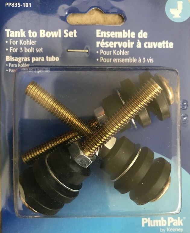 Plumb Pak PP835-181 Toilet Tank-To-Bowl Bolt Set