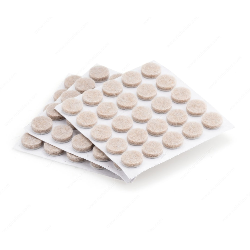 Richelieu America 23104TV Self-Adhesive Round Medium Felt Pads, Tan, 3/8", 75-Pack