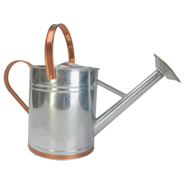 Panacea 84895 Galvanized Steel Watering Can, Copper/Silver, 2 Gallon