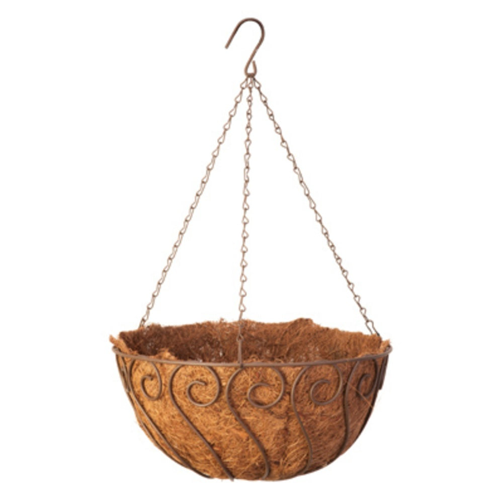 Panacea 87840GT Green Thumb Aztec Style Round Hanging Basket, 14 Inch Diameter